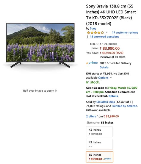 lowest price to ship tv.